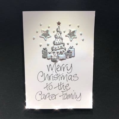 Christmas Tree with Presents; Silver or Gold