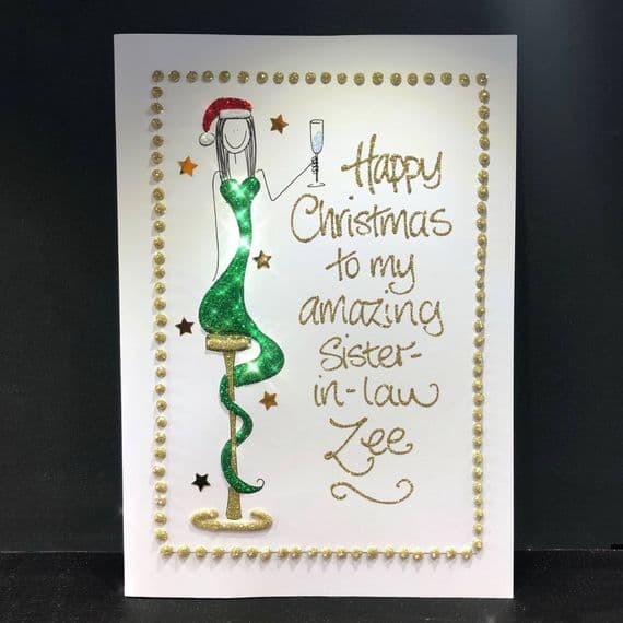 Christmas Woman on Stool