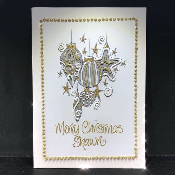 Classy Baubles Christmas Card