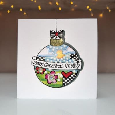 Colourful Bauble Christmas Card
