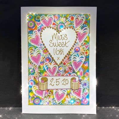 Colourful Heart & Scroll