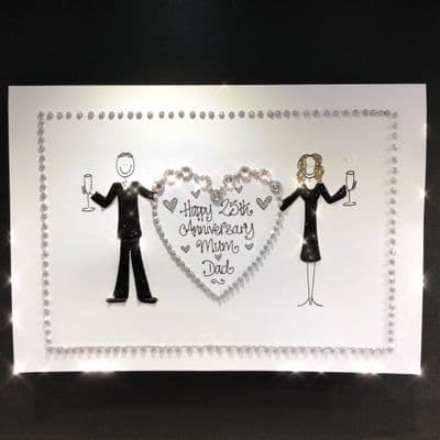 Couple Holding Bling Heart: Choose Your Colour