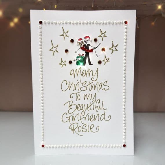 Couple with Present Christmas Card