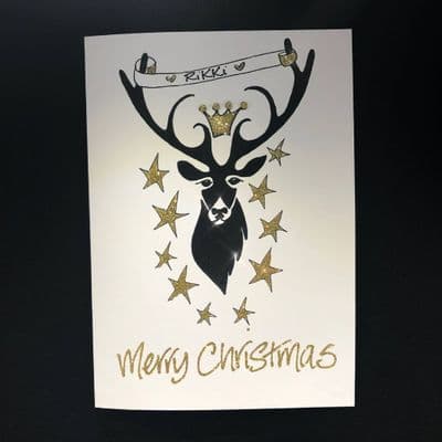 Crowned Reindeer Christmas Card