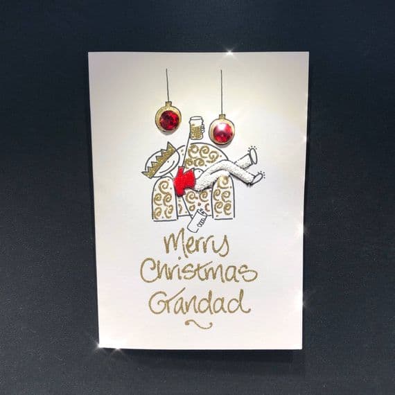 Drunk Man in Armchair Christmas Card
