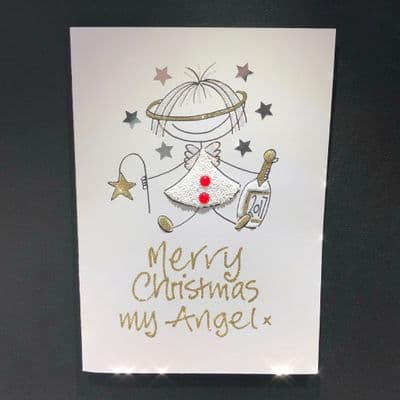 Drunken Angel Christmas Card