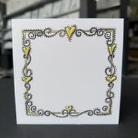 Easter Heart Border with Swirls