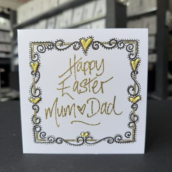 Easter Heart Border with Swirls