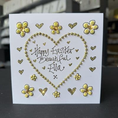 Easter Heart with Flowers