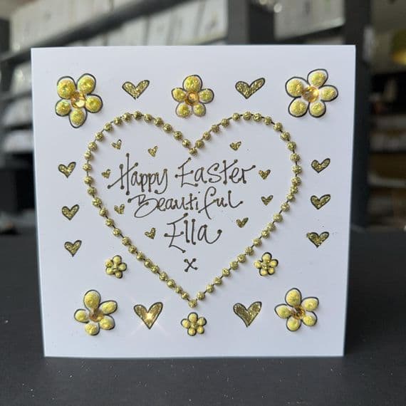 Easter Heart with Flowers