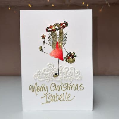 Fairy Girl with Basket Christmas Card