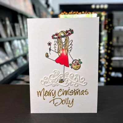 Fairy Girl with Basket Christmas Card