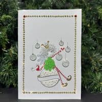 Fairy Princess in a Holly Dress Christmas Card