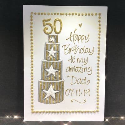 Four Tier Star Cake; Gold, Silver & Rose