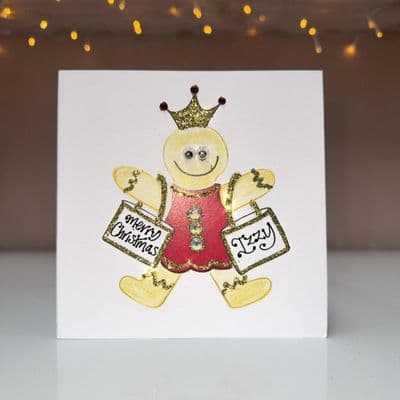 Gingerbread Girl with Shopping Christmas Card