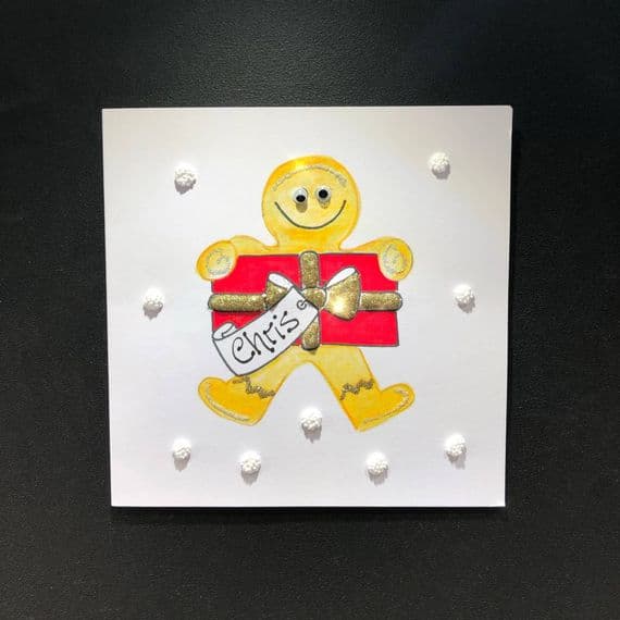 Gingerbread Man with Gift