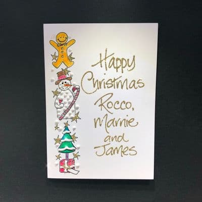 Gingerbread, Snowman &  Tree Christmas Card