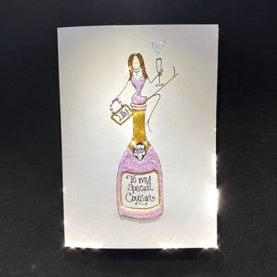 Girl on Pink Bottle; Gold, Silver or Rose