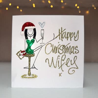 Girl on Stool Christmas  Card