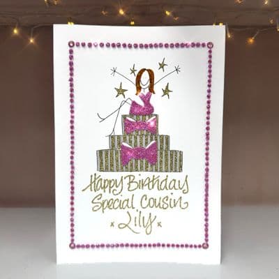 Girl Sitting on Cake with Bows