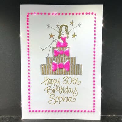 Girl Sitting on Cake with Bows