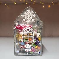 Glass Christmas Gingerbread House Sweetie Jar