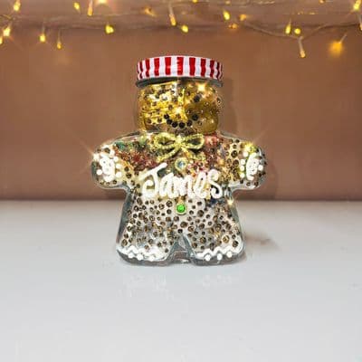 Glass Gingerbread Man Sweetie Jar