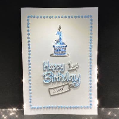 Happy 1st Birthday in Blue