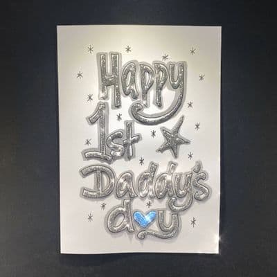 Happy 1st Daddy's Day: Pink or Blue Heart