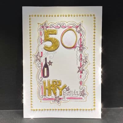 Happy Birthday 50 Balloon in Pink