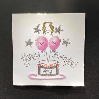 Happy Birthday Balloon Girl