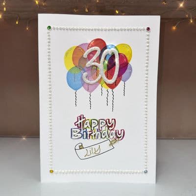 Happy Birthday Balloons with Age