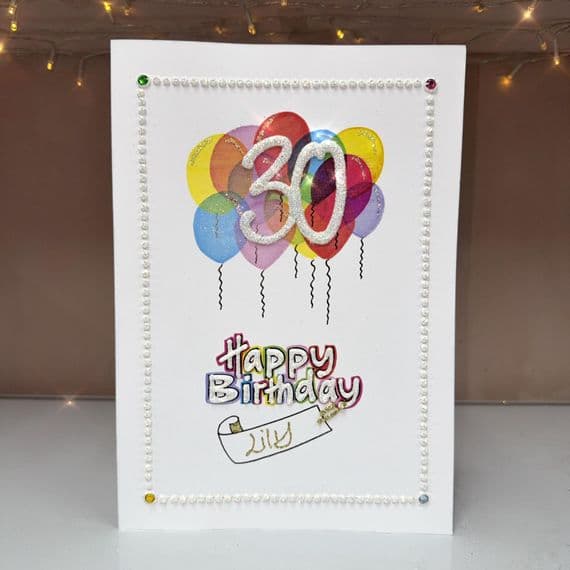 Happy Birthday Balloons with Age