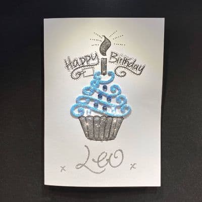 Happy Birthday Blue Cupcake