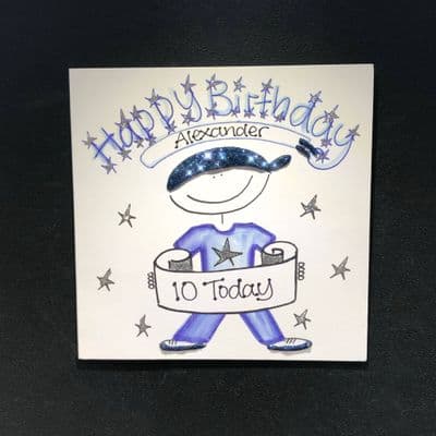 Happy Birthday Boy Holding Banner