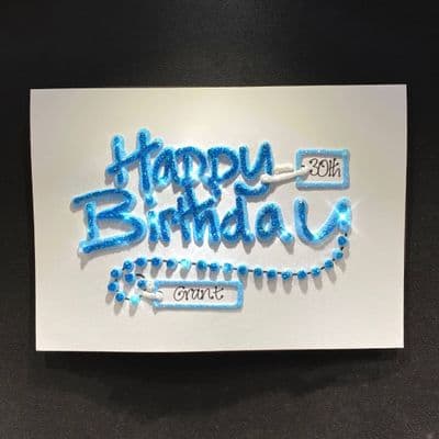 Happy Birthday Double Tags; Blue or Black
