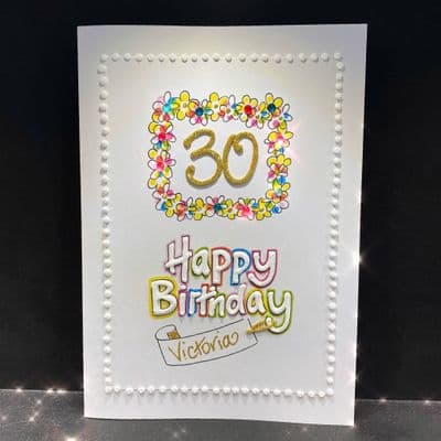 Happy Birthday Flower Border