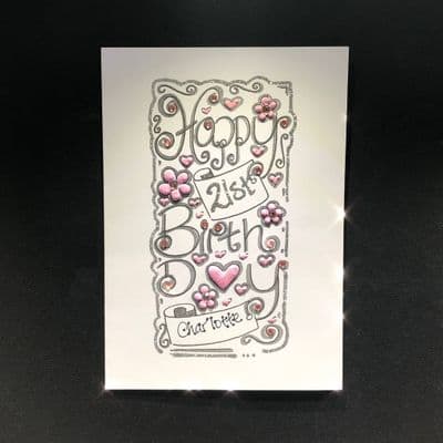 Happy Birthday Flowers & Hearts