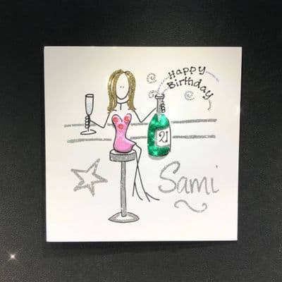 Happy Birthday Girl at Bar