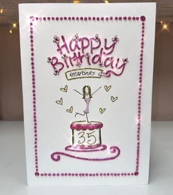 Happy Birthday Girl on Stand