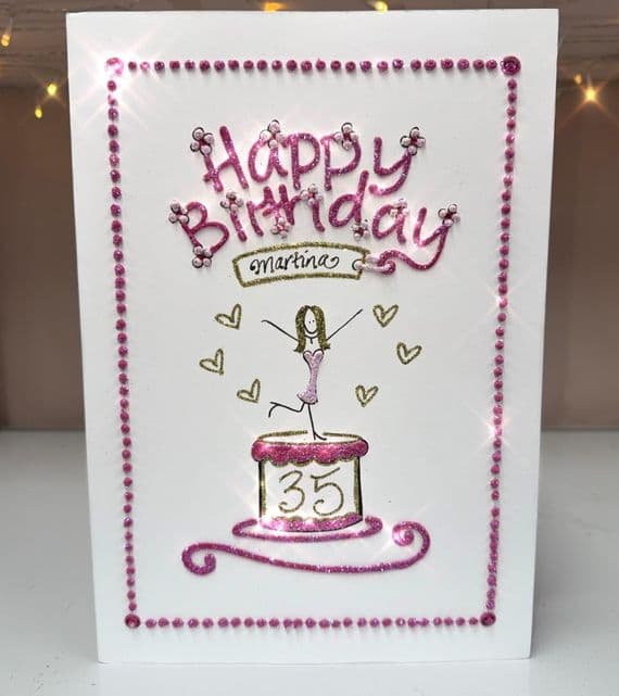 Happy Birthday Girl on Stand