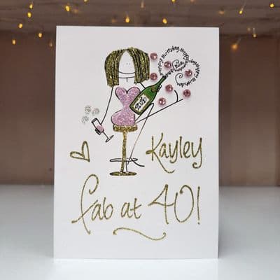 Happy Birthday Lady on Bar Stool