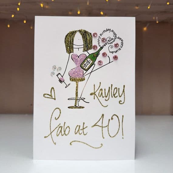 Happy Birthday Lady on Bar Stool