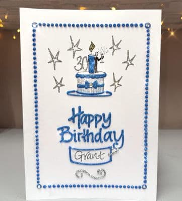 Happy Birthday Man on Cake