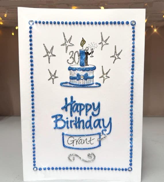 Happy Birthday Man on Cake