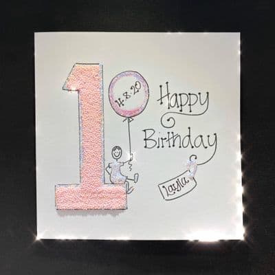 Happy Birthday Pink 1  with Balloon