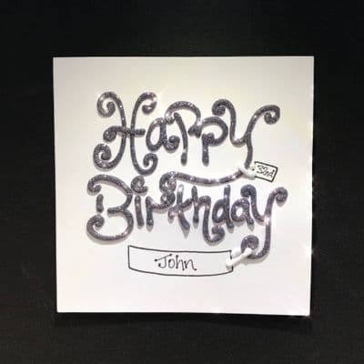 Happy Birthday Swirly: Grey, Black or Blue