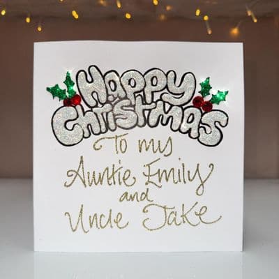 Happy Christmas Card with Holly