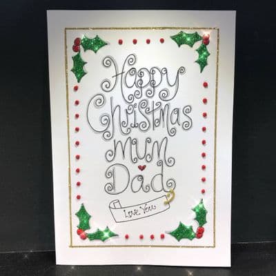 Happy Christmas Mum & Dad Swirly