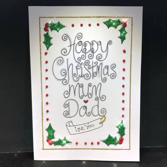 Happy Christmas Mum & Dad Swirly